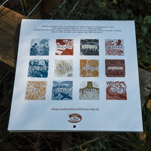 Load image into Gallery viewer, 2026 Lino Cut Calendar with artwork to inspire hope and action on the land
