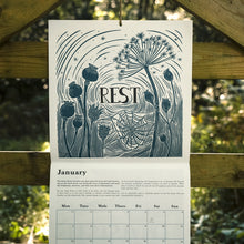 Load image into Gallery viewer, 2026 Lino Cut Calendar with artwork to inspire hope and action on the land
